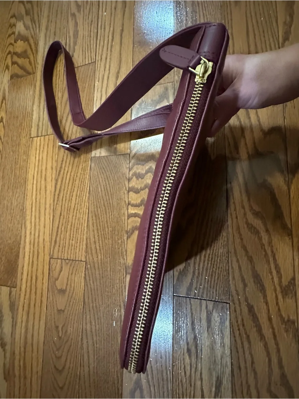 Radley London Burgundy Leather Zip Top Crossbody Bag